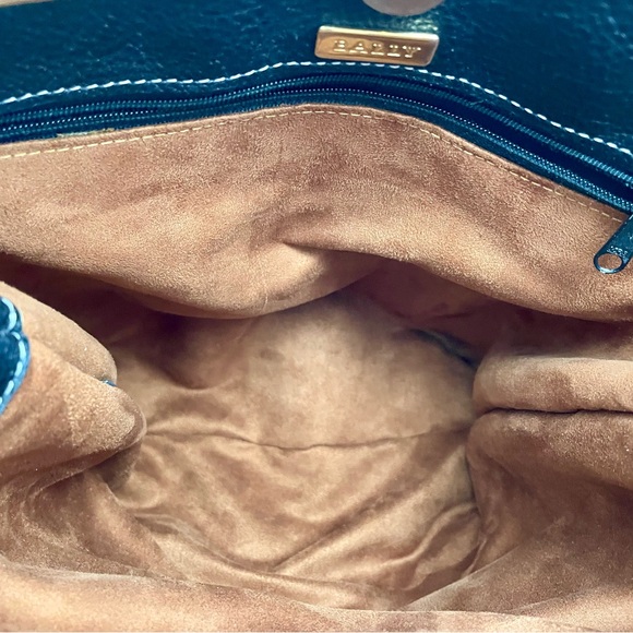 Vtg Bally Double Strap Leather Bucket Shoulder Bag in Black/Tan, made in Italy - Picture 11 of 15